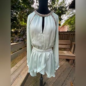 Bebe Embellished Neckline Blouse
